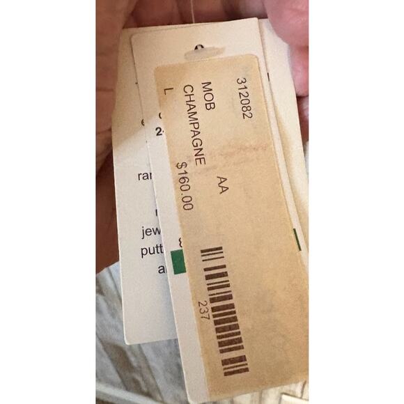 Alex Evenings Sparkly Lace Champagne 3/4 Sleeve Twin Set Size Large NWT - Picture 7 of 10